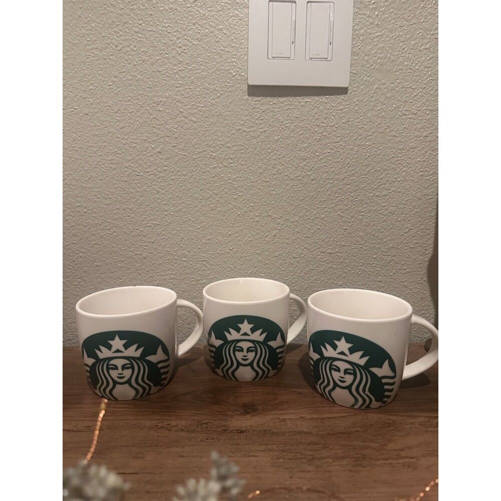 Starbucks Classic White/Green Logo Coffee Mug Three Set